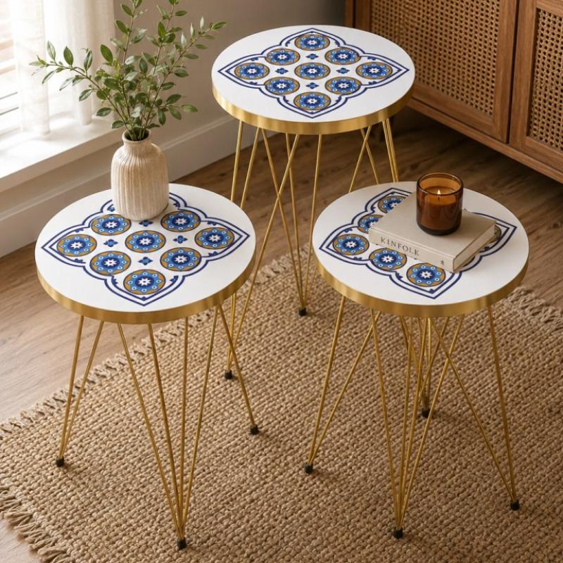 Wafa Noor Islamic Designer Nesting Tables for Luxury Decor