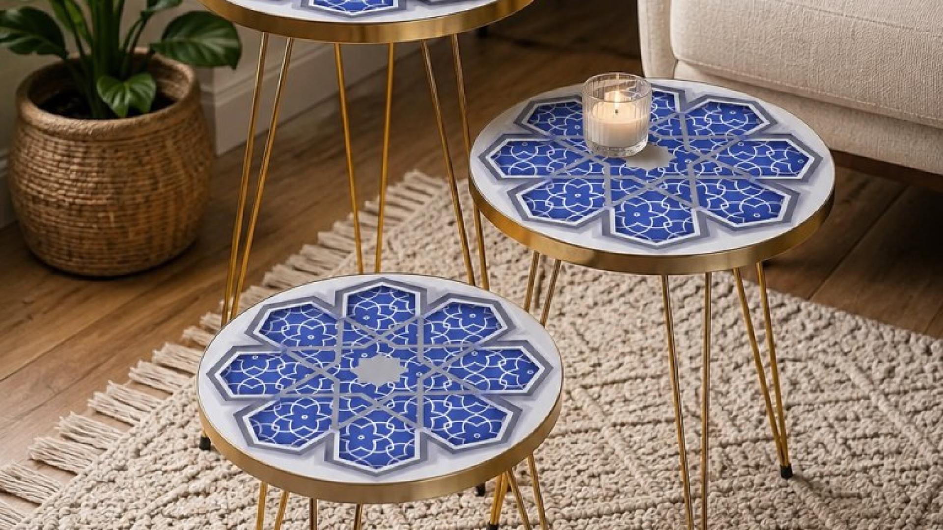 Wafa Noor Islamic Nesting Tables for Practical Home Decor