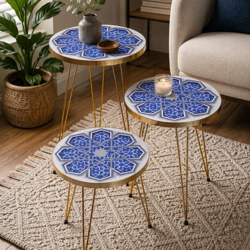 Wafa Noor Islamic Nesting Tables for Practical Home Decor