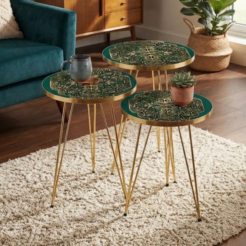 Wafa Noor Islamic Nesting Tables for Contemporary Homes