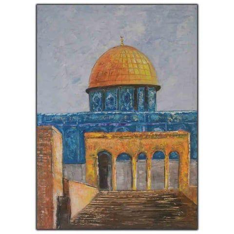 Dome of the Rock Jerusalem Original Oil Painting Islamic Art (1)-1