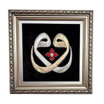 Double Vav Silver & Gold Filography Wooden Wall Art (1)