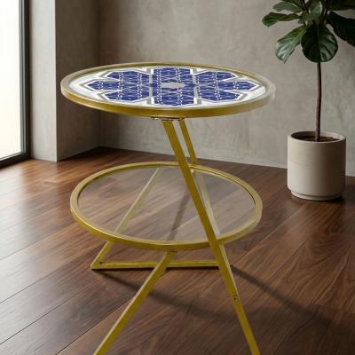 Ensemble de tables gigognes à motifs géométriques islamiques – Tables basses marocaines