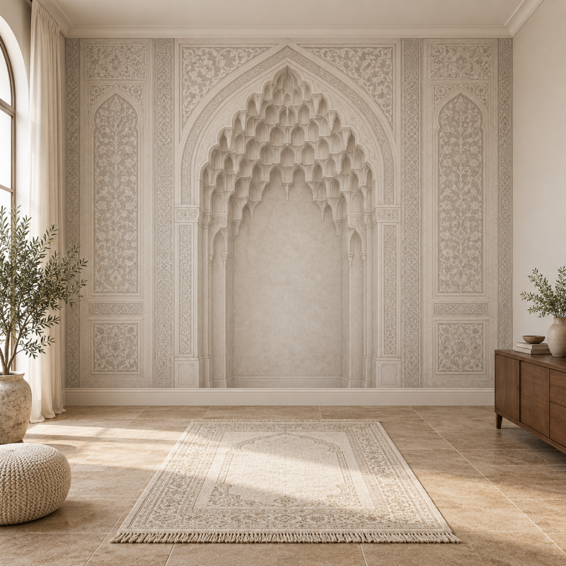 Wafa Noor Islamic Mihrab Wall Design Ideas for Timeless Decor