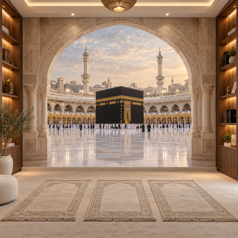 Wafa Noor Islamic Kaaba Wall Design for Meaningful Interiors