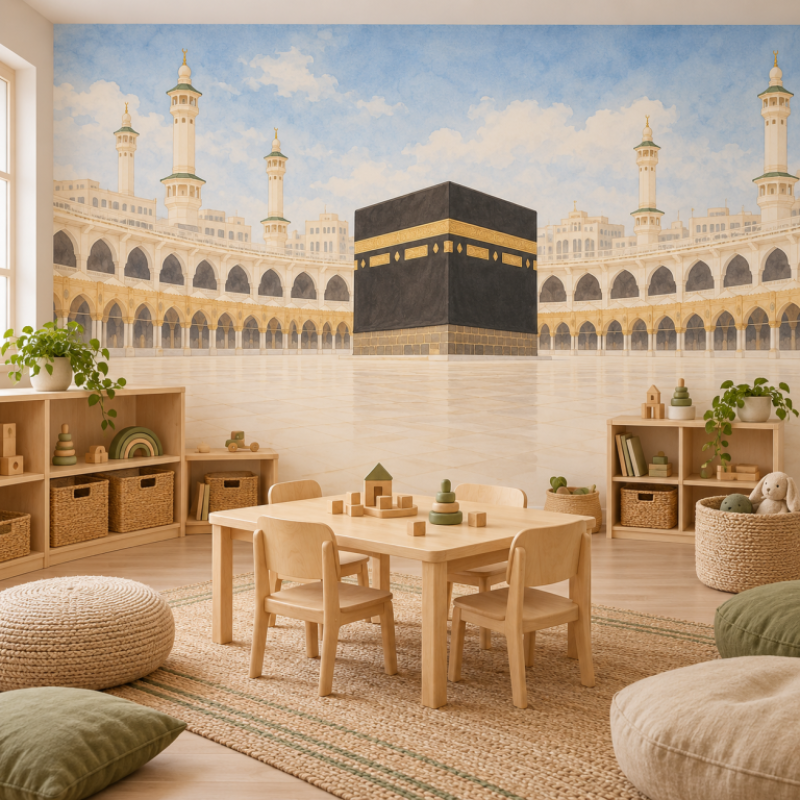 Wafa Noor Islamic Kaaba Wall Art for Living Room Decor