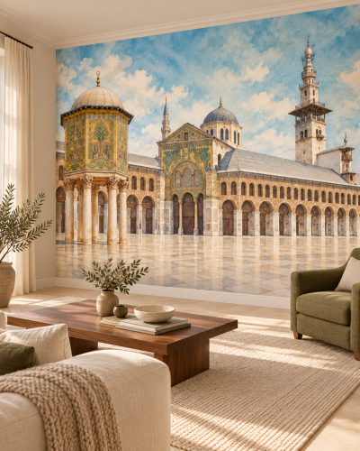 Umayyad Mosque Wall Murals – Damascus Courtyard