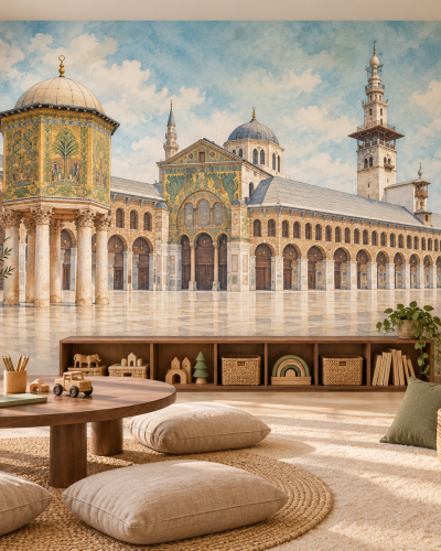 Umayyad Mosque Wall Murals – Damascus Courtyard