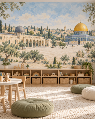 Jerusalem Olive Wall Murals – Botanical Al-Aqsa View