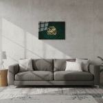 Gold Arabic Calligraphy Glass Art – Alhamdulillah Praise Allah
