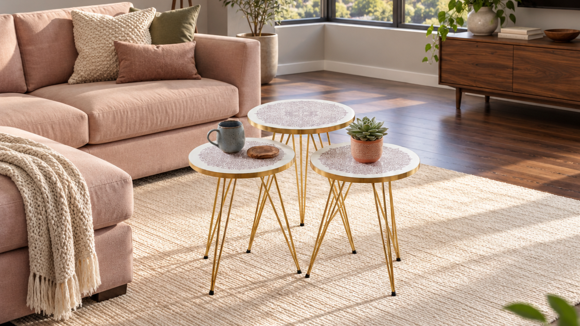 Wafa Noor Round Nesting Tables for a Balanced Interior
