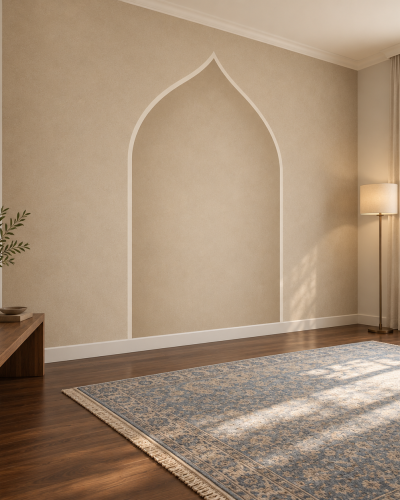 Minimal Mihrab Wall Murals – Soft Beige Arch