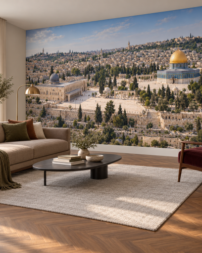 Jerusalem Panorama Wall Murals – Golden Dome and Cityscape