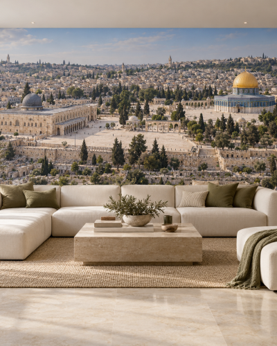 Jerusalem Panorama Wall Murals – Golden Dome and Cityscape