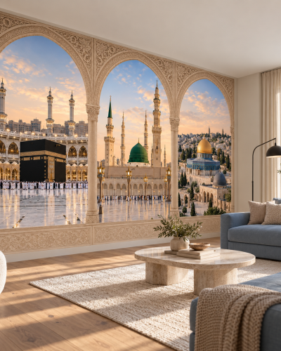 Three Holy Sites Wall Murals – Sacred Views Through Arches