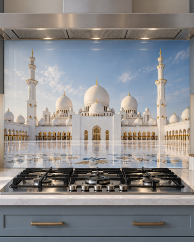 Sheikh Zayed Mosque Glass Kitchen Splashback