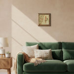 Vav Elif Natural Stone Wall Art - Solid Wood Frame Stone Decoration